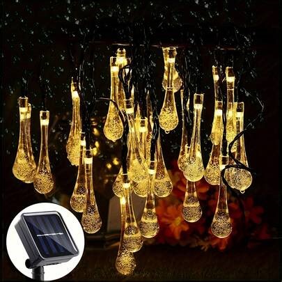 Solar String Lights Available In Lengths Of 11.98 Meter, 6.98 Meter, And 5.0 Meter, Featuring 8 Flashing Modes And 100, 50, Or 20 LED Bubble Balls. Modern Style, Made Of Plastic, With Switch Control, Ideal For Garden, Christmas, Wedding, Birthday, And Holiday-Themed Decorations. IP65. | SHEIN