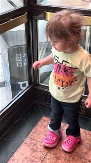 First time at mall first time on the elevator