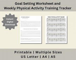 Goal Setting Worksheet, Weekly Physical Activity Training Tracker Printable, Goal Setting, Workout Log, Digital Download, US Letter, A4, A5 - Etsy Australia