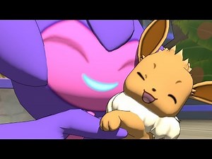 Cute Eevee and Poipole animation - Pokemon 3D (Toon shader version)