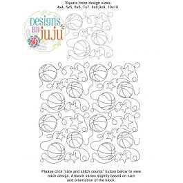Basketball End-to-End Quilting Embroidery Design
