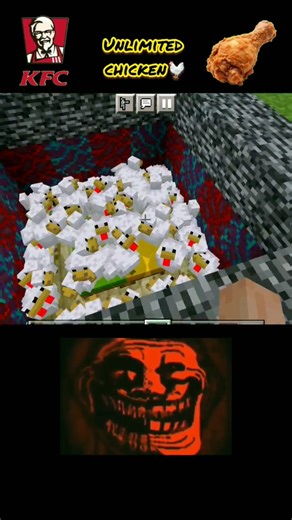 🤐😈💀minecraft unlimited chickens trick 💯☠️🤫#minecraft #shorts