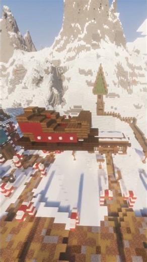 Minecraft Christmas Build: Santa’s Flying Sleigh 🎄✨ #minecraft #shorts