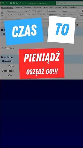 Szybka DATA i CZAS w Excelu! #excel #nauka #exceltips #praca #tutorial