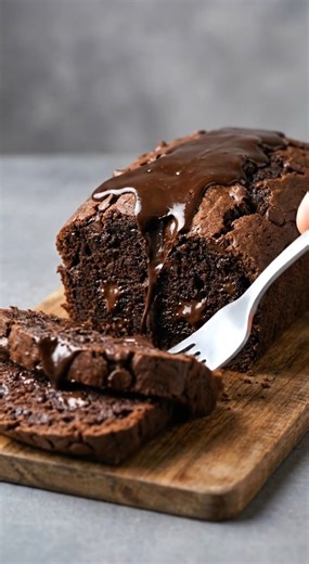🍫 Chocolate Fudge Loaf Cake | Deep, rich, and dripping with chocolate bliss 🤎 This chocolate loaf cake is the kind of bake that makes the whole kitchen smell warm and comforting before it even leaves the oven. Thick, moist, and deeply chocolatey, it’s the slice you cut “just to taste”… and somehow keep going back for. Every bite is soft and fudgy, with melty chocolate tucked inside and a glossy chocolate glaze that slowly drips down the sides. It’s the kind of homemade dessert that feels baker
