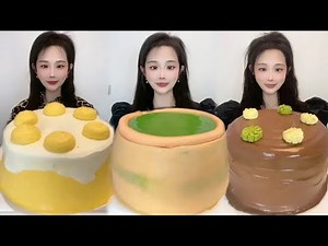 Asmr🍰Eating Custard Cream Cake🍰 (Soft And Waxy Sound) 크림丨먹방丨Mukbang丨Satisfying丨Eatings