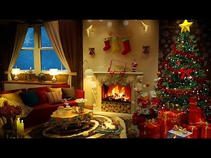 Christmas Music Collection - Blizzard Sounds and a Crackling Fireplace - Merry Christmas