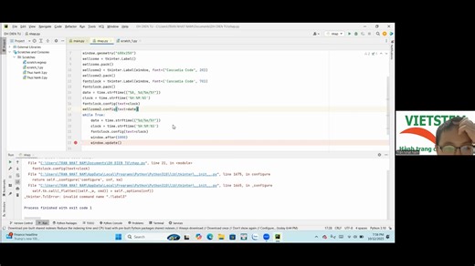 🕒✨ Đồng Hồ Điện Tử - Trần Nhật Nam - Lớp Lập trình Python VS0797 ✨🧠 👏 Trần Nhật Nam đã hoàn thành sản phẩm Đồng Hồ Điện Tử vô cùng xuất sắc và sáng tạo! 💻 Con không chỉ vận dụng chắc chắn kiến thức cơ bản đã học, mà còn chủ động phát triển thêm tính năng hiển thị ngày – tháng – năm 🗓️, giúp sản phẩm hoàn thiện và thực tế hơn rất nhiều. ⚙️ Mỗi dòng lệnh của con đều thể hiện tư duy logic, khả năng sáng tạo và sự cẩn thận đáng khen ngợi! 🌈 Vietstem rất tự hào khi thấy các con không ngừng khám