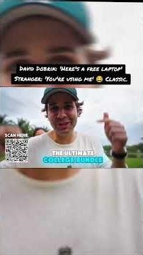 ‪@DavidDobrik‬ 'Here's a free laptop' Stranger: 'You're using me' 😂 Classic.