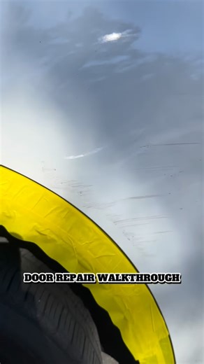 Trev on Instagram: "Door repair walkthrough: Step 1: Tape and paper off door that needs to be repaired/painted. Step 2: Sand out damaged area with preferred grit. (180/320/400) Step 3: Apply filler for deep scratches/creases and sand out filler. Step 4: Scuff the rest of the door so that there are no slick surface areas. Step 5: Clean panel before primer. Step 6: Cover damaged area with primer. Step 7: Sand primer down so it’s smooth. Step 8: Tack clothe entire door then spray sticky adhesion pr