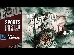 Adobe Photoshop Tutorial l Sports Poster Design l Baseball