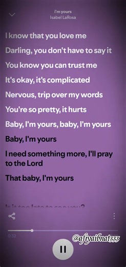 i'm Yours ~ Isabel LaRosa #lyrics#ツ