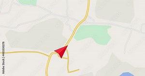 City map navigation route seamless loop. GPS Tracking. Moving red marker forward on a map. Arrow moving on city map. GPS navigation route delivery point. Shot in 4k resolution with 60 Frame per second