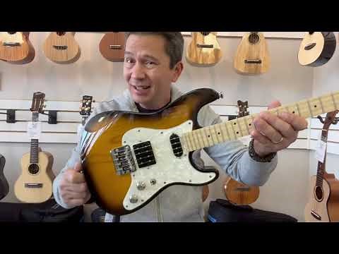 Risa ST432-SB Strat Style Solid Body Electric Ukulele Demo/Review at Aloha City Ukes