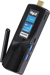 MeLE Fanless Mini PC Stick PCG02 J4125 8GB 128GB with Telemetry OS, Small Desktop Computer Support Linux Ubuntu Debian Windows 10 11, Unlocked Bios Auto Power on, Micro PC with Ethernet