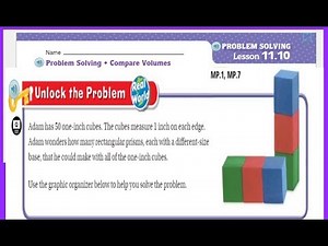 Go Math 5th Grade Lesson 11.10 Problem Solving Compare Volumes