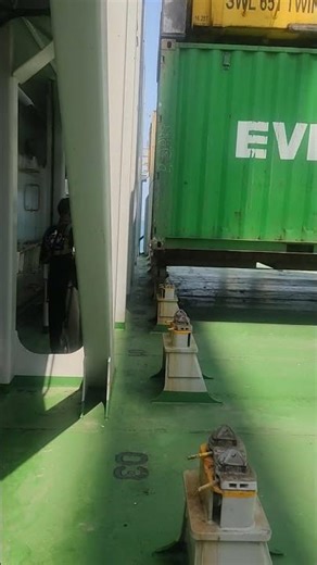 After a container is loaded onto the ship, what will be done next?!