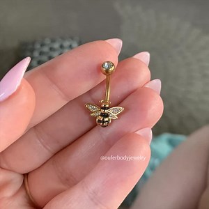 14G Bee Belly Button Ring/cz Belly Jewelry/navel Ring/navel Piercing/belly Ring/belly Piercing/gold Belly Ring/navel Jewelry/birthday Gift - Etsy
