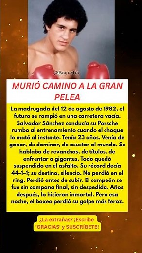 Salvador Sánchez murió a los 23 años | El campeón que nunca perdió en el ring