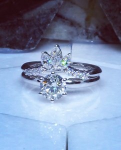 2.7K views · 634 reactions | Today’s custom jam: getting crazy with this custom wedding band  Spicing up a classic solitaire engagement ring with a high polished white gold contoured wedding band complete with marquise & round diamonds  I’m usually not too big on a-symmetry but this baby came out… oh so good 壟 | JP the Jeweler | Facebook