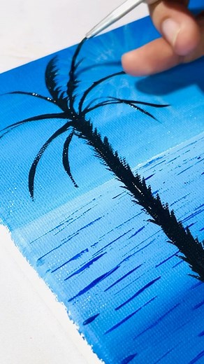 Easy painting for beginners 💙✨🖤#shorts #painting #art #artist