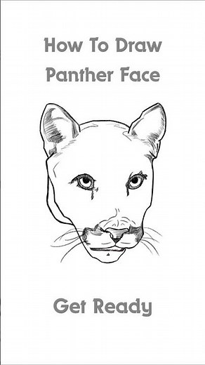 How to draw a Panther Face 🐆 #stepbystepdrawing