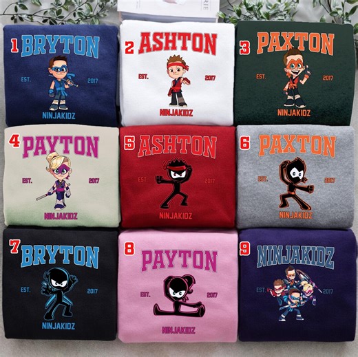 Personalized Ninja Kidz TV Birthday Sweatshirt, Ninja Kidz Family Party Matching, Ninja Family Sweatshirt, Birthday Gifts SL4P11 - Etsy