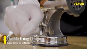 VEVOR Manual Meat Grinder, 304 Stainless Steel Hand Meat Grinder with Suction Cup + Steel Table Clamp, Meat Mincer Sausage Maker & 2 Cutting Plates, Sausage Tube, Grinding Head for Beef Pepper Cookie