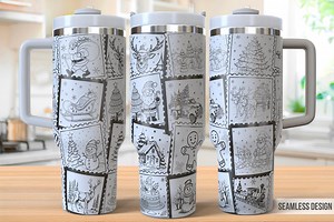 Christmas Postages 40oz Tumbler Laser Engraving Wrap, Christmas Santa Reindeer Tumbler Laser Svg, Laser Engraved Svg, Laser Engraving Svg - Etsy