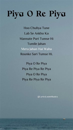 Atif Aslam – Piya O Re Piya (Lyrics) #lyrics #song #music #shorts