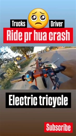 Ride pr hua Bettery down 🔋 truck driver overtake three wheeler electric vehicle for handicapped 😮