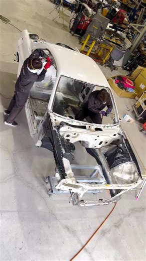 Built By Legends ™ on Instagram: "The next Built By Legends R34 receives over 470 spot welds applied to the chassis openings to enhance rigidity at @garage_yoshida. This process is standard on all restomod builds and optional on restoration projects. #minesr34 #garageyoshida #toprankimporters #builtbylegends"