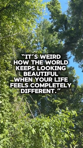 it’s weird how the world keeps looking beautiful when your life feels completely different