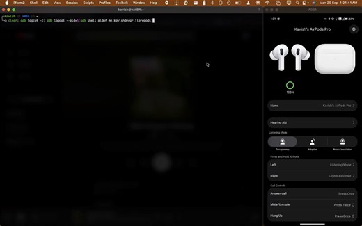 SOMEONE JUST UNLOCKED APPLE ONLY AIRPODS FEATURES ON ANDROID & LINUX most people think AirPods are limited by hardwarebut a lot of those “exclusive” features are just software locks by Applethis guy reverse engineered the entire AirPods protocol and built LibrePodsinstead of modifying the earbuds, it rewrites the Device ID so your AirPods think they’re connected to an iPhoneand suddenly, everything opens up:> noise control modes> adaptive transparency + hearing aid support> auto ear detection (p