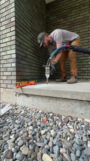 Concrete Lifting a Front Porch #concretelifting #construction #concrete