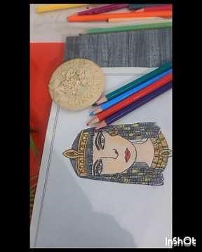 I Tried To Draw Cleopatra Using Only Ancient Egyptian Tools#viral#drawing#cleopatrà