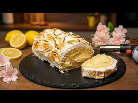 CLOUD-LIKE LEMON ROLL! ☁️🍋 MELTS IN YOUR MOUTH! Perfect Sponge, Cream & Meringue! (Secret Recipe!)