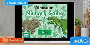 Fun Dinosaur Memory Game Puzzle PowerPoint