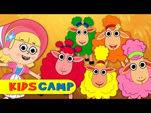 Five Cute Colorful Sheep Jumping in the Shed! Nursery Rhyme by KidsCamp - Videos For Kids