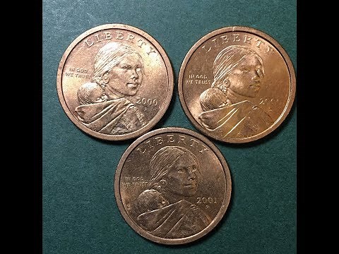 United States 2000 and 2001 Sacajawea One Dollar Coin