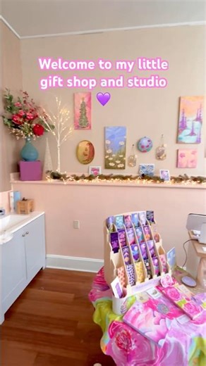 Welcome to my little gift shop and art studio 💜🎨 #fulltimeartist