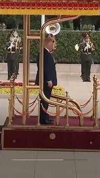 Xi Jinping welcomes Donald Trump with ceremony ahead of high-stakes meeting | AJ #shorts