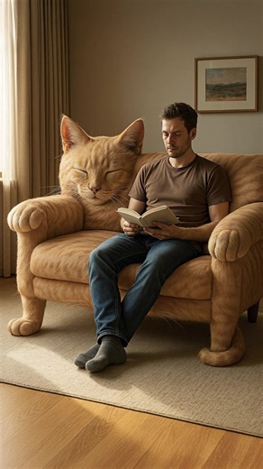 No need for throw pillows, he is the pillow 🛋️ #cat #cutecat