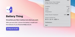 Battery Thing: Show or hide your Mac's battery icon when you want | Product Hunt