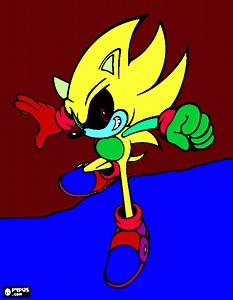 SUPER SONIC EXE para colorear, SUPER SONIC EXE para imprimir