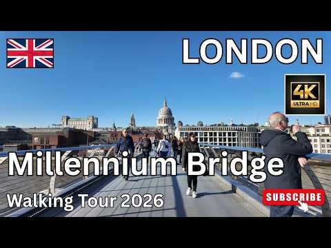 LONDON [4K] Amazing Millennium Bridge River Thames St Pauls Walking Tour 2026 #viral #trending #4k