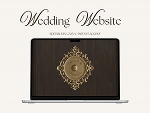 Luxury Wedding Website Template With RSVP – Editable Canva Design, Timeless Elegant Aesthetic, Instant Download | Grand Hotel - Etsy