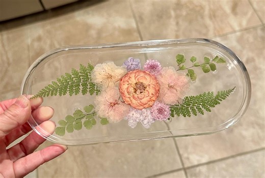 Decorative Tray, Pressed Flower - Etsy