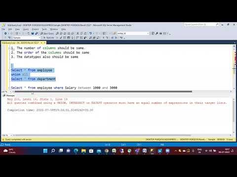 Day13 SQL Set Operators 08 07 2022