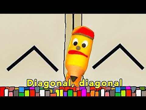 Lineas Diagonales - Aprendemos a escribir con Jack el lápiz escritor - Videos Educativos para Niños